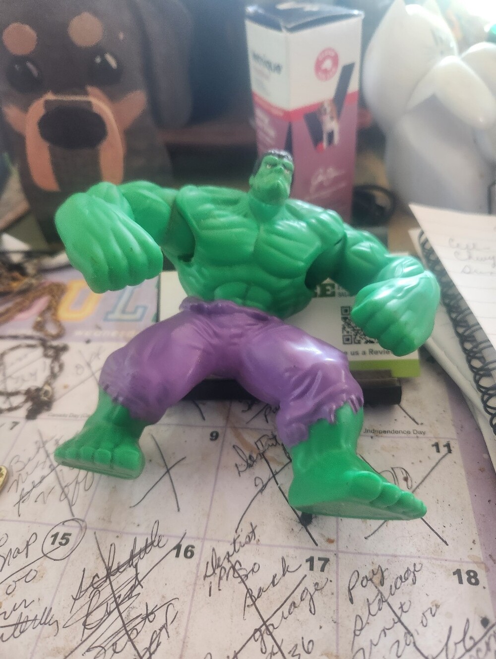 Green Hulk Action Figure Toy with Purple Shorts - Kids Toys